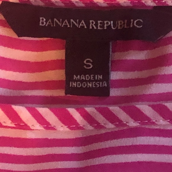 Banana Republic SS roll up sleeve stripe - Picture 3 of 3